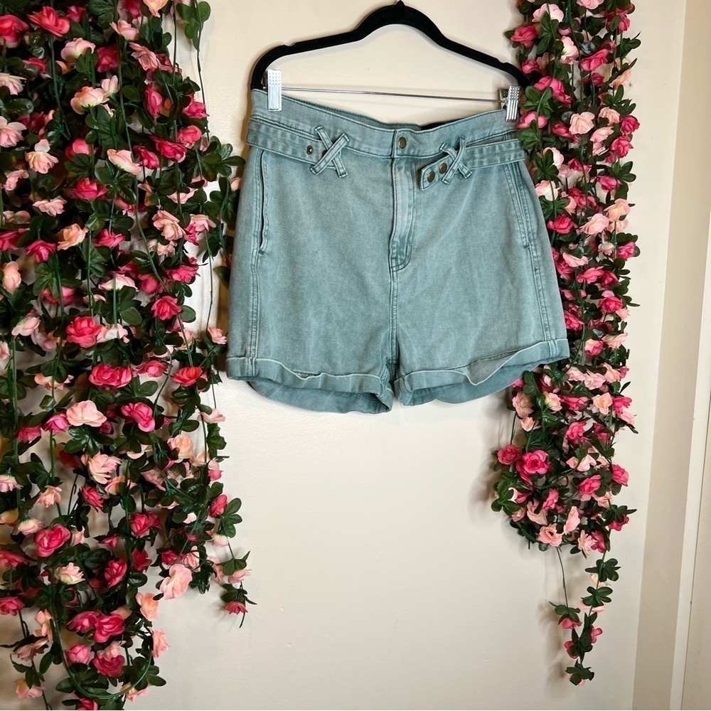 BDG Cora Acidwash Paperbag Jean Shorts OB973734 Size 27 Boho Teal Green Women - Picture 10 of 10